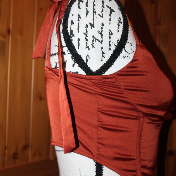 Cider NWT Zipper Corset with Tied Straps  Size S - Picture 7 of 9